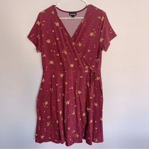🌷3 for $10 🌷 Joe Boxer Red Floral Wrap Mini Dress